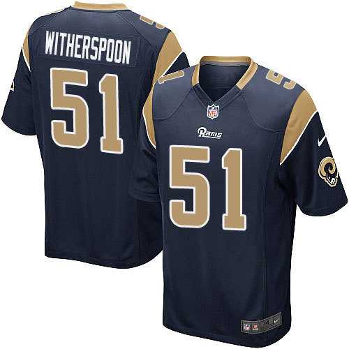 Nike Men & Women & Youth Rams #51 Witherspoon Navy Team Color Game Jersey